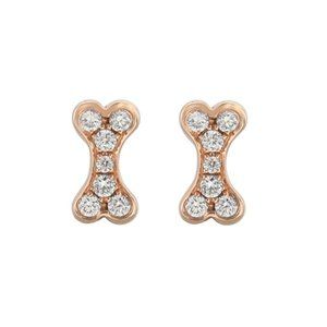 Earrings in rose gold set with Diamonds